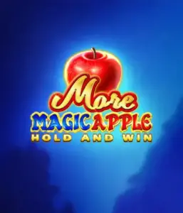 Discover the spellbinding allure of the More Magic Apple slot game by 3 Oaks Gaming, highlighting a shimmering red apple against a deep blue background. This image portrays the enchanting theme with a touch of mystery. Suited for fans of fantasy, the vibrant colors and attractive design draw players into the game's magical world. 