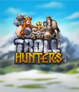 Enter the realm of "Troll Hunters," where fierce Viking warriors prepare to take on their foes. The logo shows a pair of Vikings, male and female, dressed for battle, with a cold mountainous backdrop. They radiate power and determination, reflecting the spirit of the game's adventurous theme.