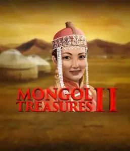 Discover the vibrant culture of Mongolia with Mongol Treasures 2 slot by Endorphina, featuring a stunning Mongolian woman clothed in traditional attire against a golden Mongolian steppe backdrop. This image captures the beauty of Mongolian history, providing a memorable gaming experience. 